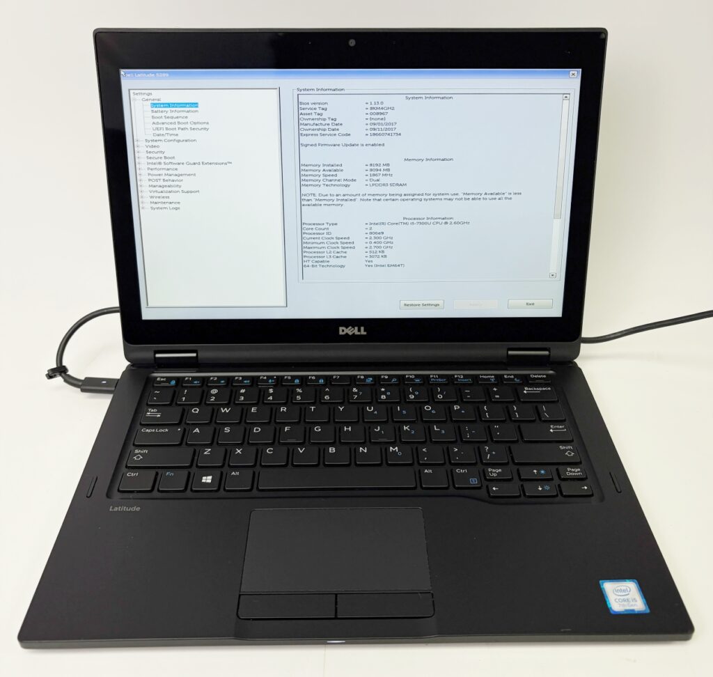 Dell Latitude 5289 2 in 1 12.5" Touchscreen Laptop i5-7300U 2.6GHz 8GB RAM