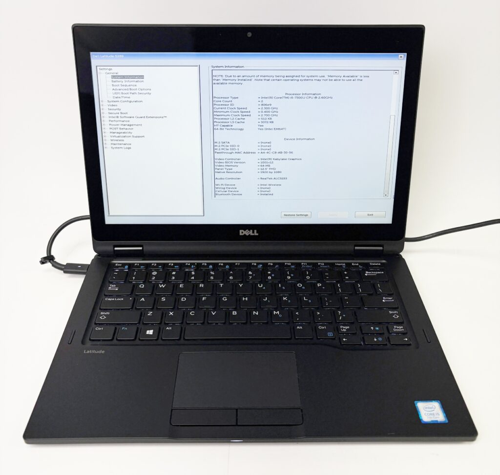 Dell Latitude 5289 2 in 1 12.5" Touchscreen Laptop i5-7300U 2.6GHz 8GB RAM - Image 2