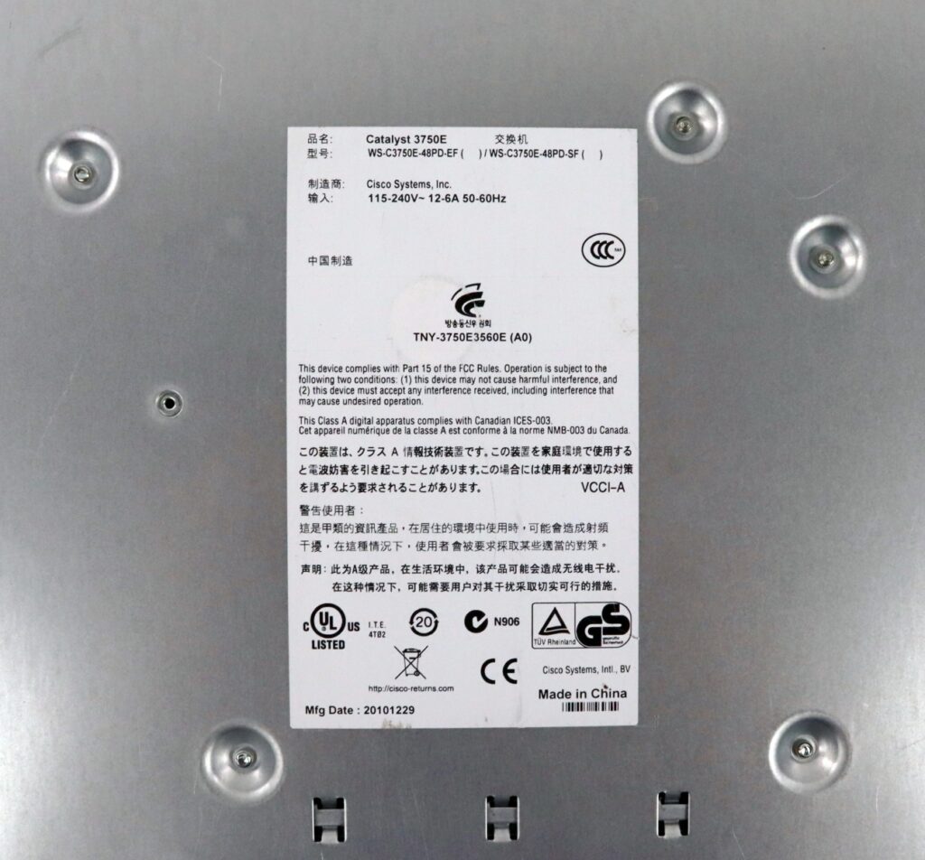 Cisco Catalyst 3750E WS-C3750E-48PD-SF 48-Port PoE Gigabit Network Switch - Image 8