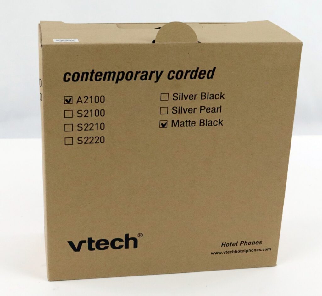 Vtech A2100 Contemporary Corded Hotel Phone Matte Black New