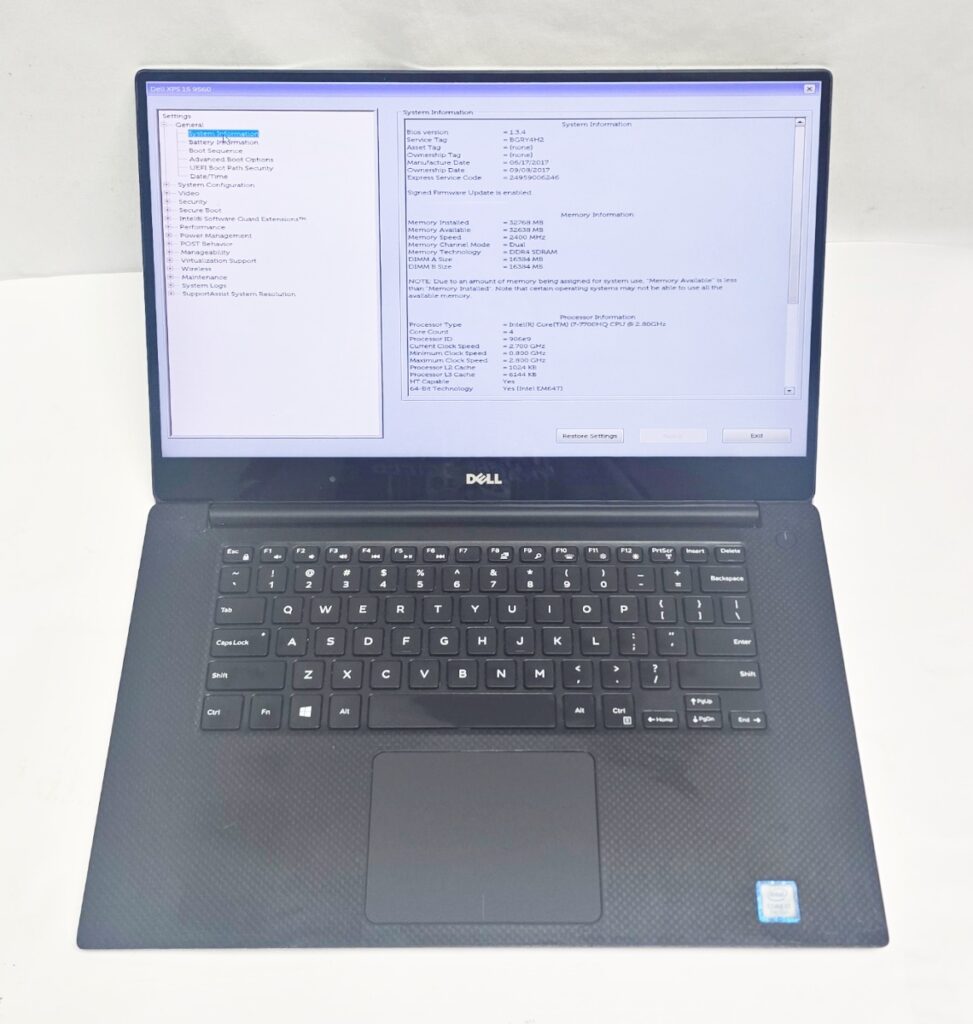 Dell XPS 15 9560 15.6" 4k Touchscreen Laptop i7-7700HQ 32GB DDR4