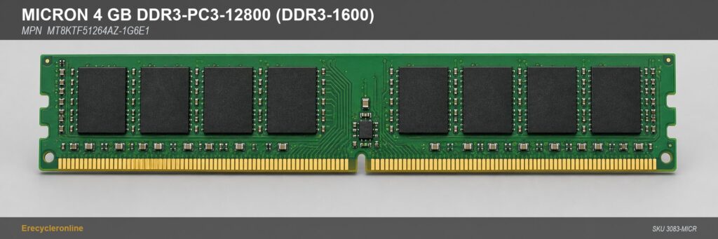 Micron 4GB DDR3-1600 UDIMM Desktop RAM MT8KTF51264AZ-1G6E1 PC3-12800