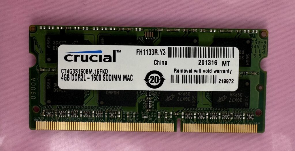 Apple iMac A1419 27" Memory Crucial 4GB DDR3L 1600MHz SO-DIMM