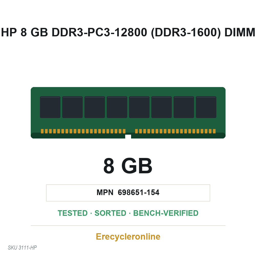 HP 8GB DDR3-1600 RAM 698651-154 PC3-12800
