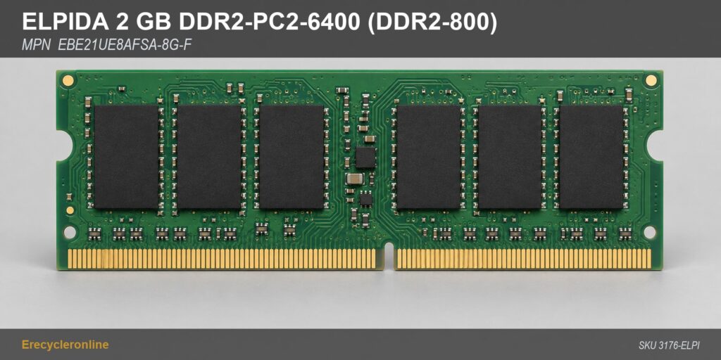 Elpida 2GB DDR2-800 SODIMM Laptop RAM EBE21UE8AFSA-8G-F PC2-6400 2Rx8