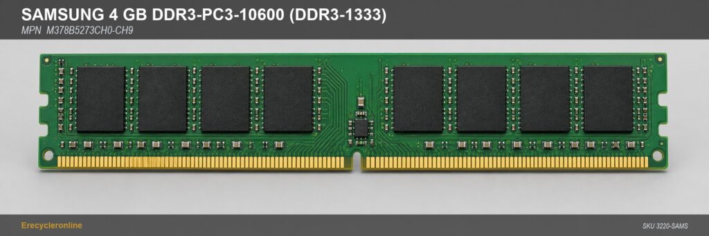Samsung 4GB DDR3-1333 UDIMM Desktop RAM M378B5273CH0-CH9 PC3-10600