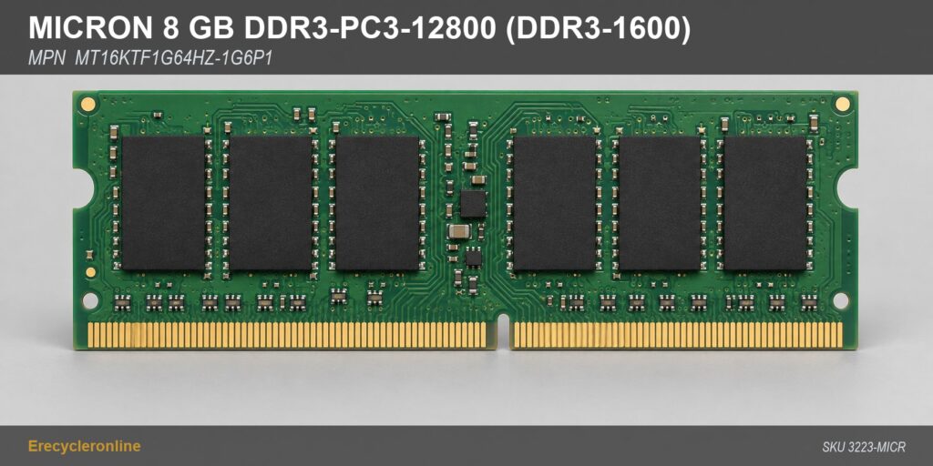 Micron 8GB DDR3-1600 SODIMM Laptop RAM MT16KTF1G64HZ-1G6P1 PC3-12800