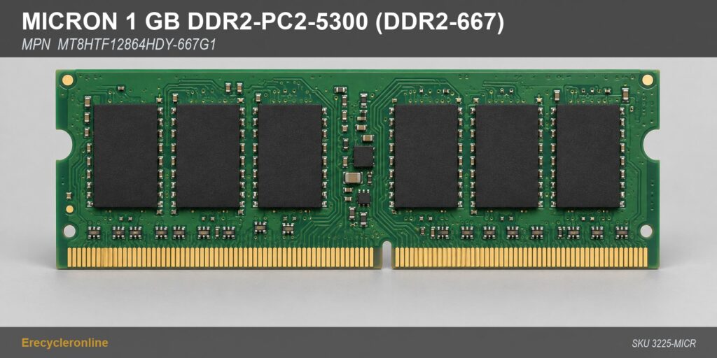 Micron 1GB DDR2-667 SODIMM Laptop RAM MT8HTF12864HDY-667G1 PC2-5300