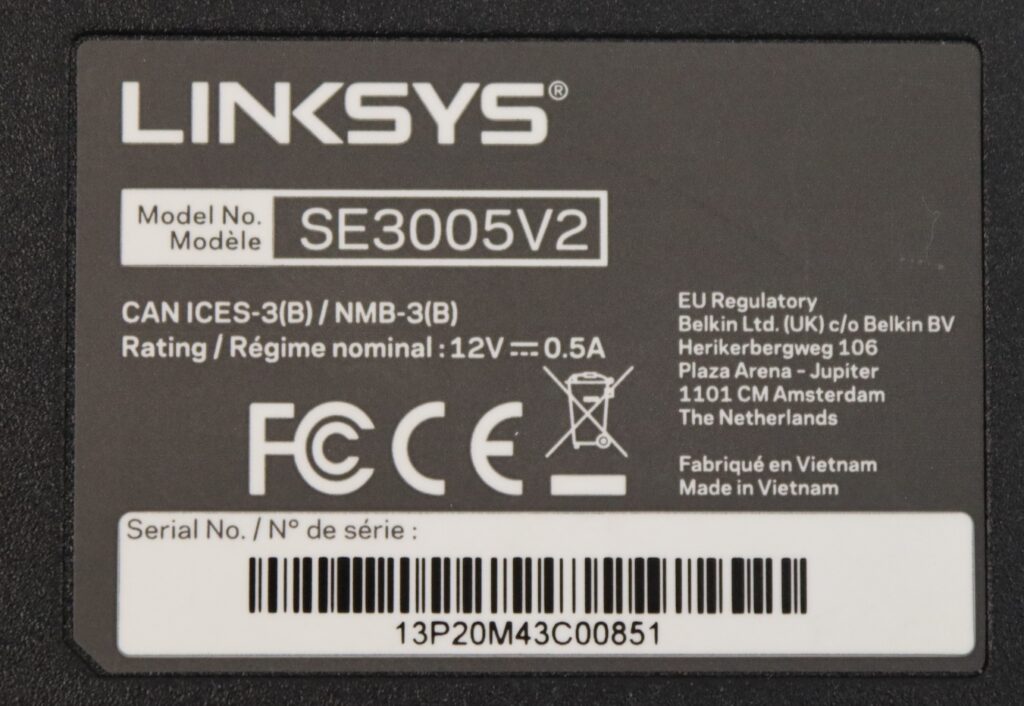 Linksys SE3005V2 5-Port Unmanaged Gigabit Ethernet Switch - Image 2