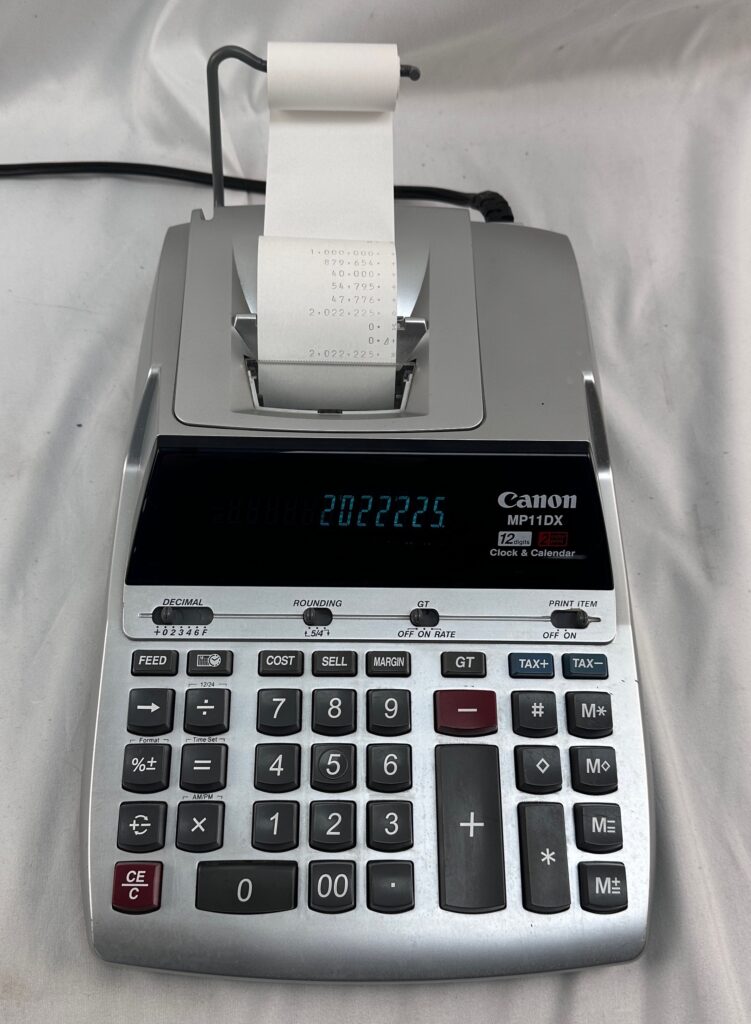 Canon MP11DX 12-digit Desktop Printing Calculator Clock & Calendar