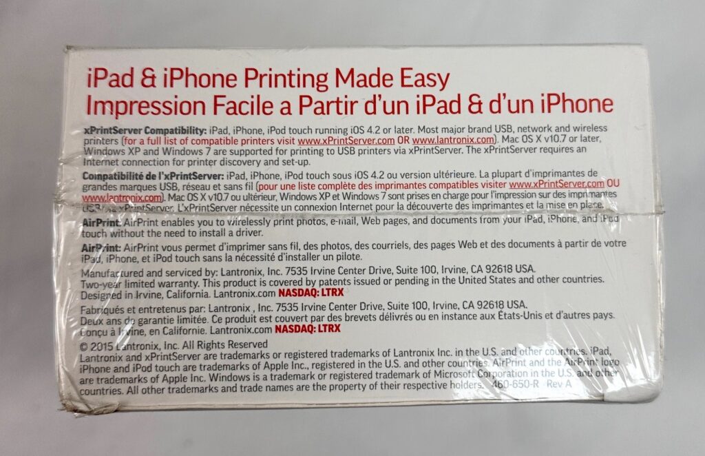 Lantronix xPrintServer XPS1002FC-02-S Wireless Print Server With Apple Air Print and Google Cloud Print Support - Image 5